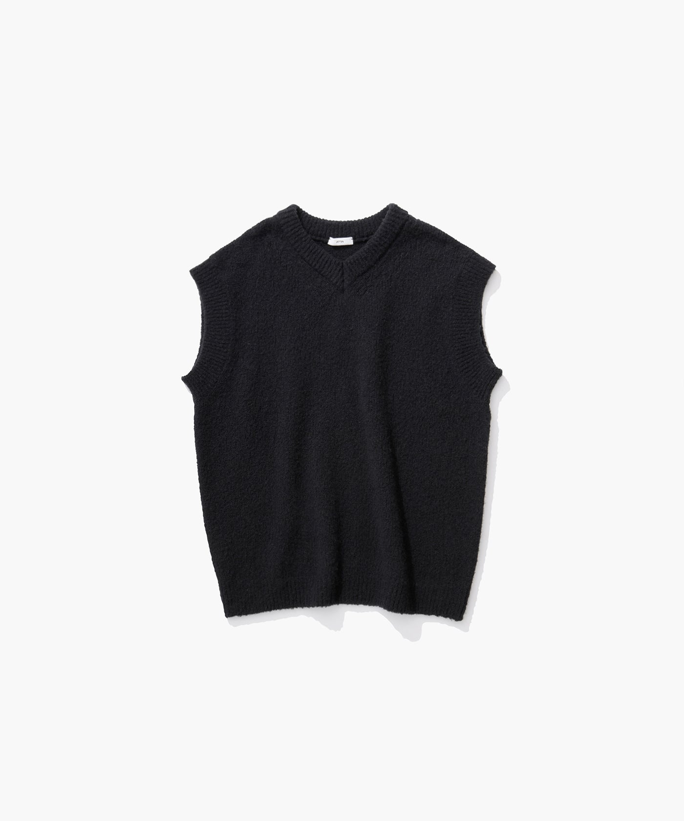 WOOL CASHMERE BOUCLE | V-NECK VEST – ATON | エイトン