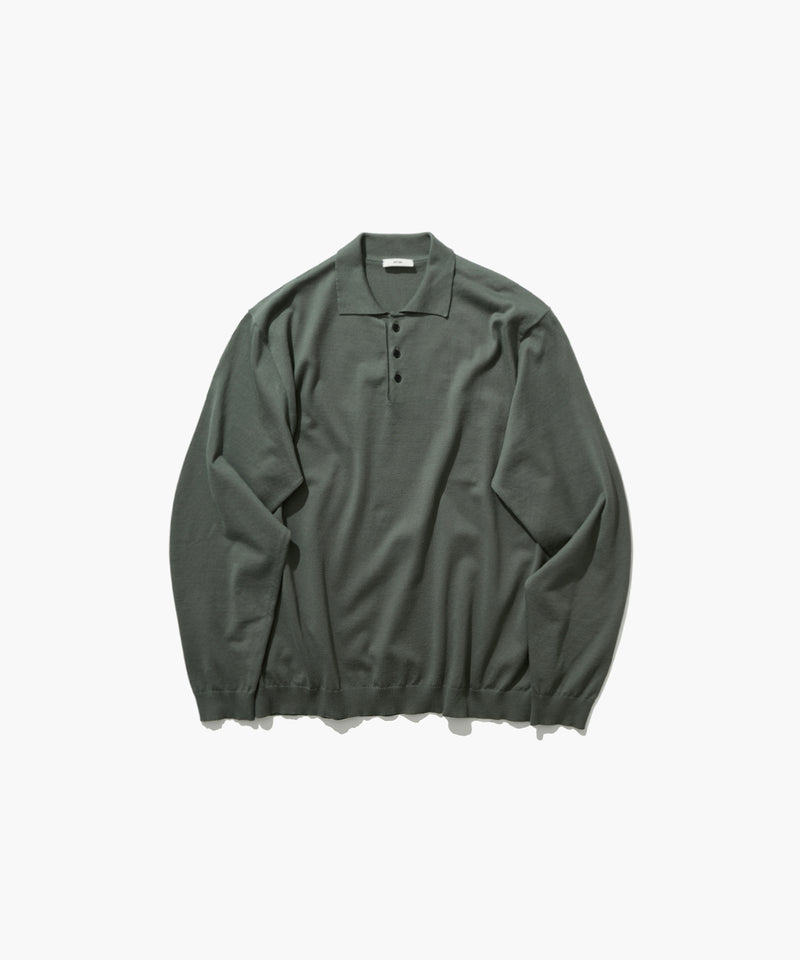 FINE COMPACT COTTON | POLO SWEATER – ATON | エイトン