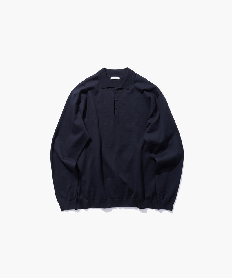 FINE COMPACT COTTON | POLO SWEATER – ATON | エイトン