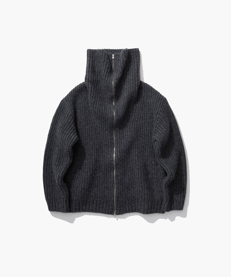 WOOL CASHMERE ALPACA | ZIPPER CARDIGAN