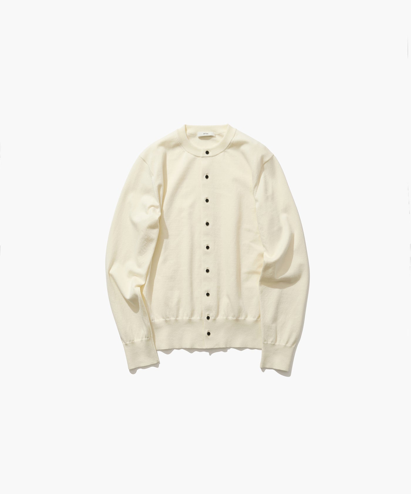 FINE COMPACT COTTON | CREW NECK CARDIGAN – ATON | エイトン