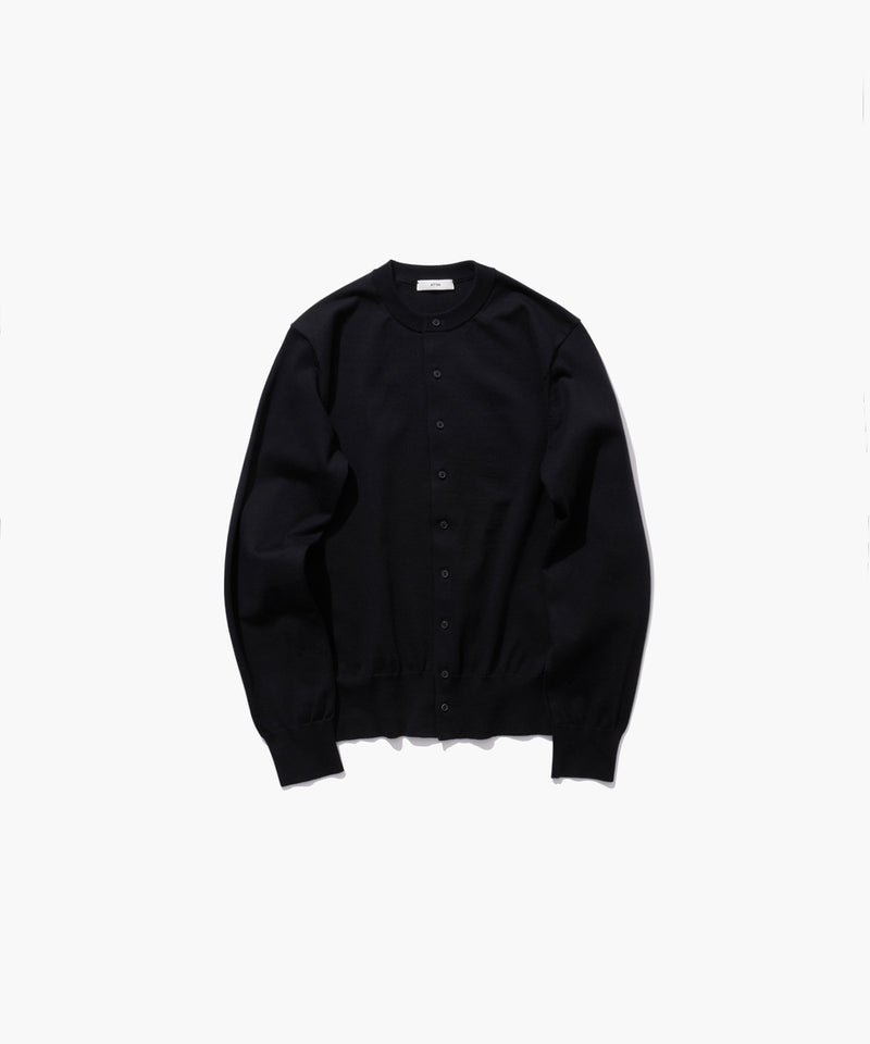 FINE COMPACT COTTON | CREW NECK CARDIGAN – ATON | エイトン