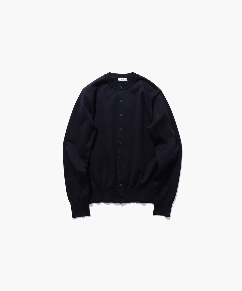 FINE COMPACT COTTON | CREW NECK CARDIGAN – ATON | エイトン