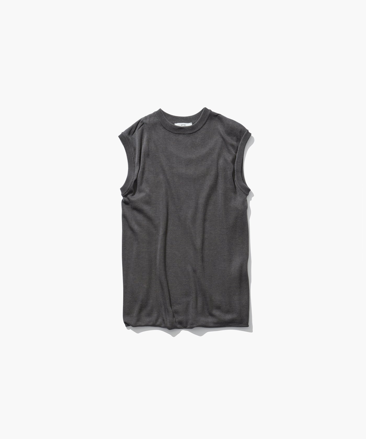 SILK BLENDED CIRCULAR RIB | FIT LAYERED TANK TOP – ATON | エイトン