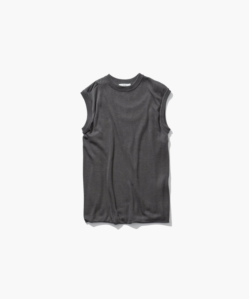 トップス ATON SILK BLENDED CREW&TANK SILK BLENDED CIRCULAR RIB | FIT LAYERED TANK TOP – ATON | エイトン