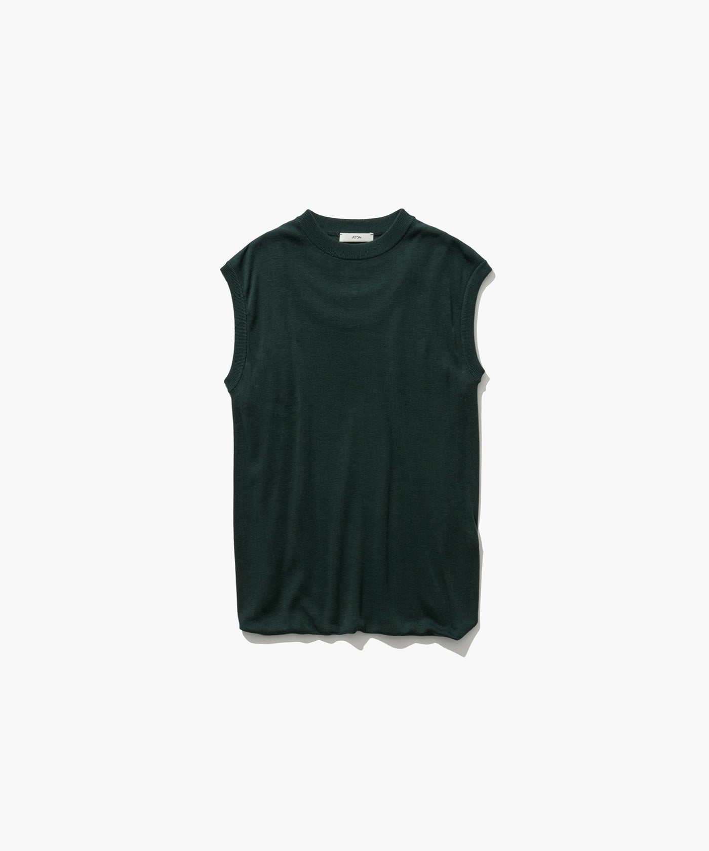 SILK BLENDED CIRCULAR RIB | FIT LAYERED TANK TOP – ATON | エイトン