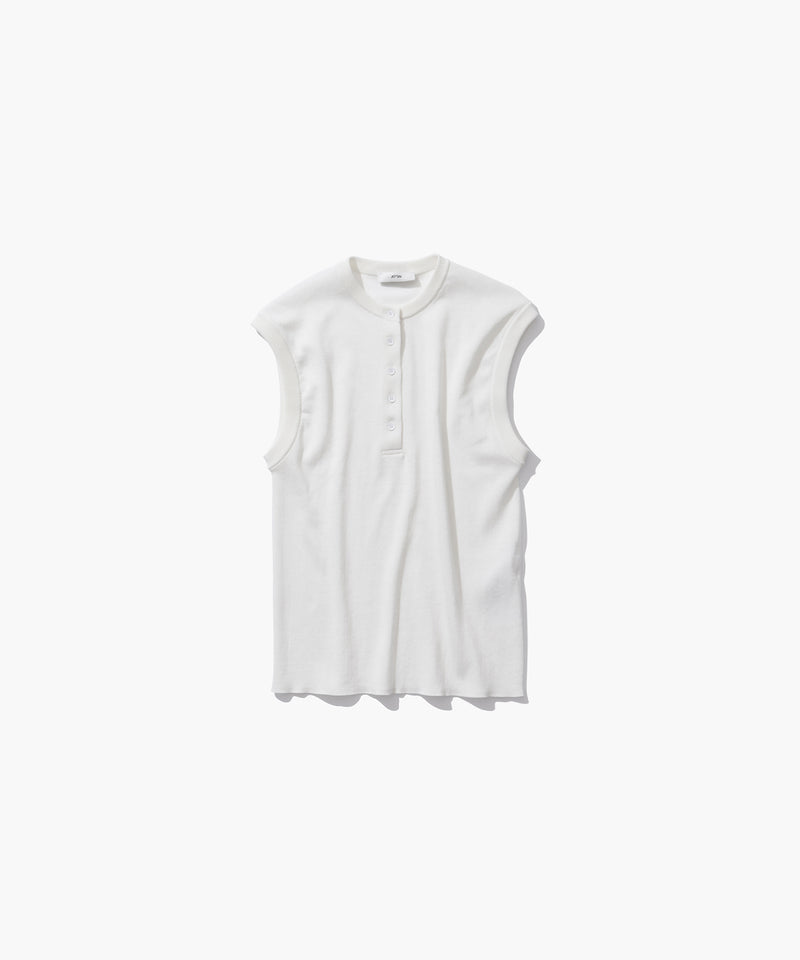 FRESCA CIRCULAR RIB | HENLEY NECK PULLOVER – ATON | エイトン
