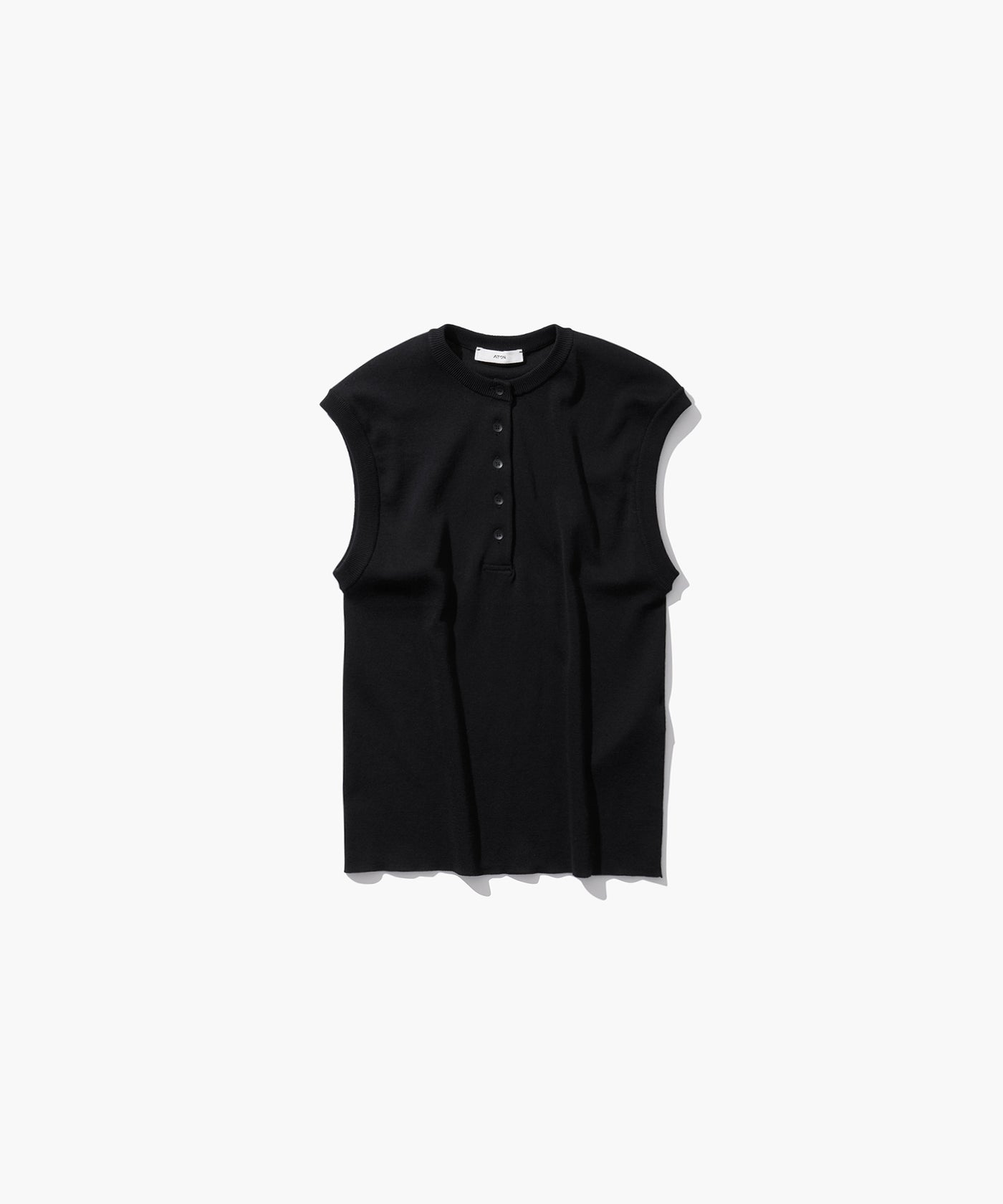 FRESCA CIRCULAR RIB | HENLEY NECK PULLOVER – ATON | エイトン