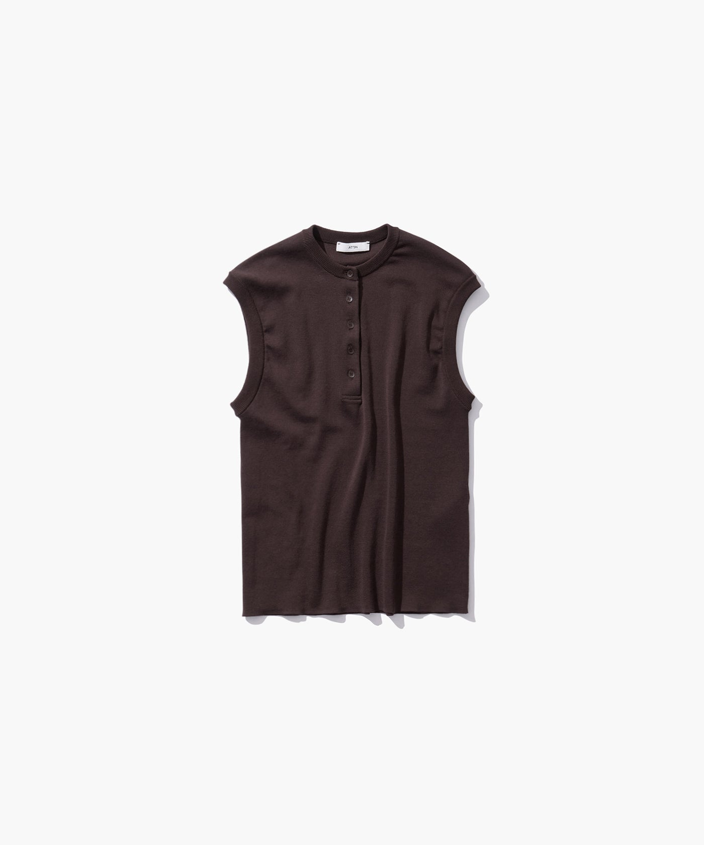 FRESCA CIRCULAR RIB | HENLEY NECK PULLOVER – ATON | エイトン