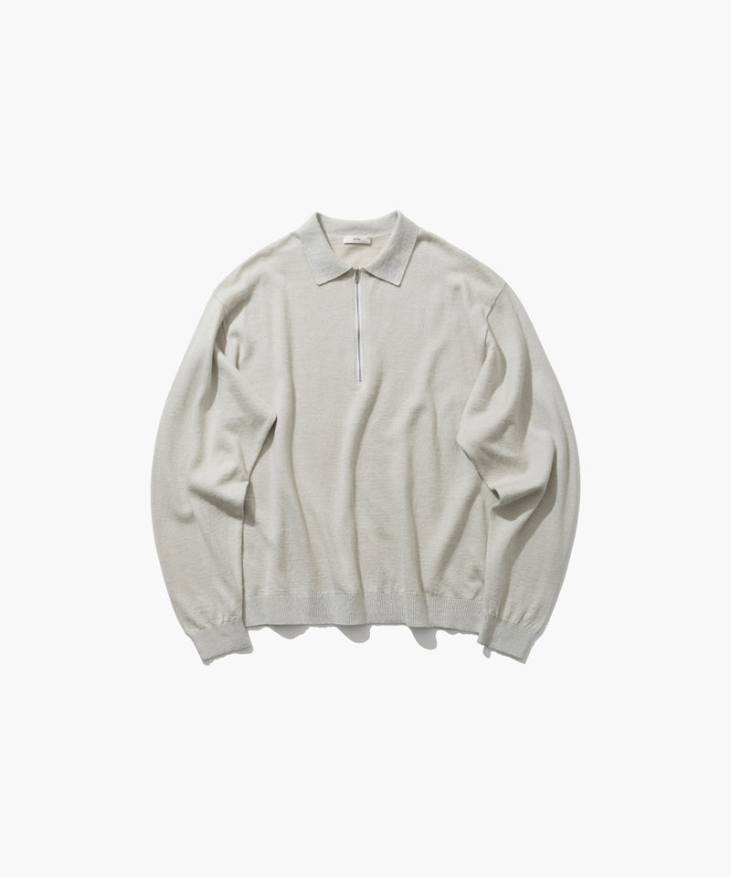 LINEN SHORT FUR | ZIP UP POLO SWEATER