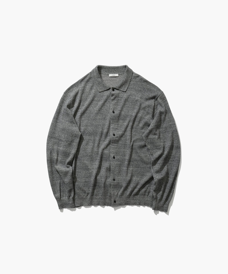 COTTON WASHI BOUCLE | POLO CARDIGAN – ATON | エイトン