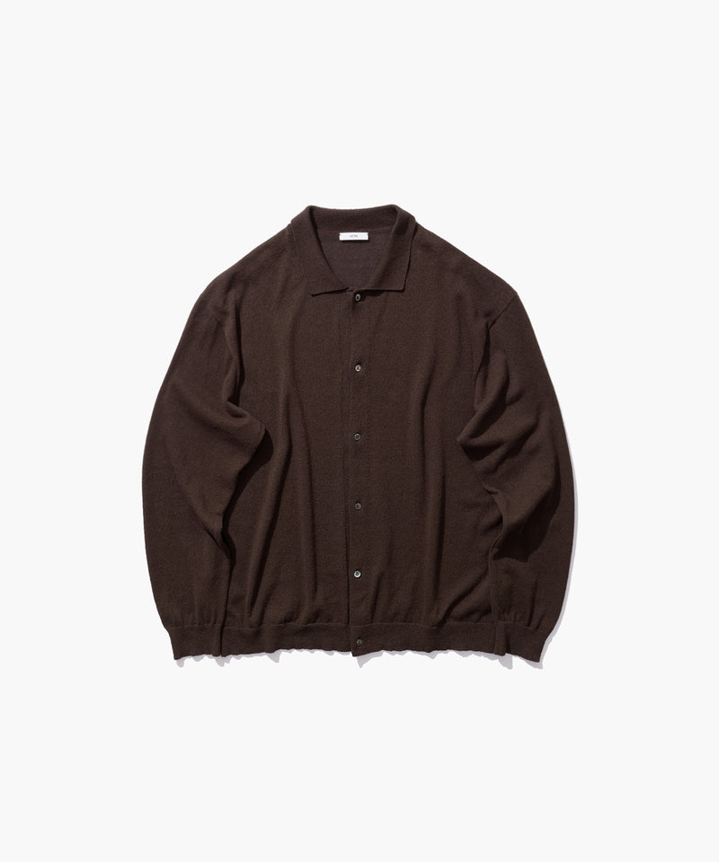 COTTON WASHI BOUCLE | POLO CARDIGAN – ATON | エイトン