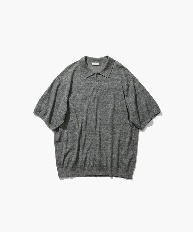 COTTON WASHI BOUCLE | HALF SLEEVE POLO SWEATER – ATON | エイトン