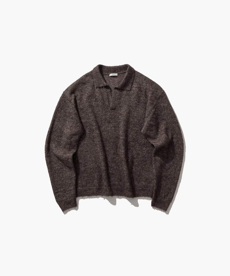 MOHAIR SHORT FUR | SKIPPER POLO SWEATER – ATON | エイトン