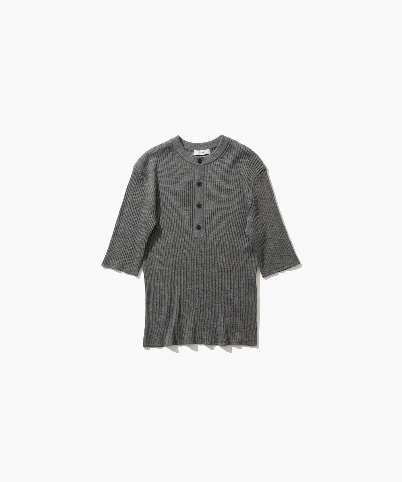 RAMIE WOOL RIB | HENRYNECK SWEATER – ATON | エイトン