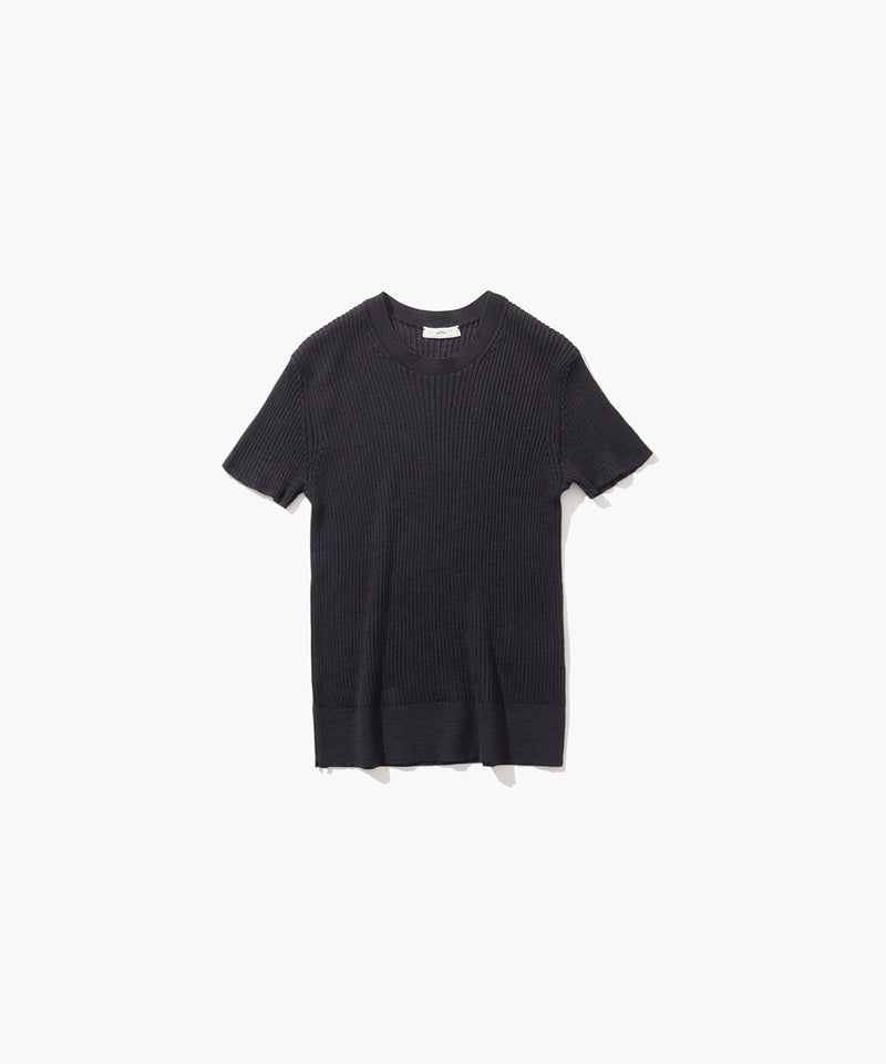 RAMIE WOOL RIB | SHORT SLEEVE SWEATER