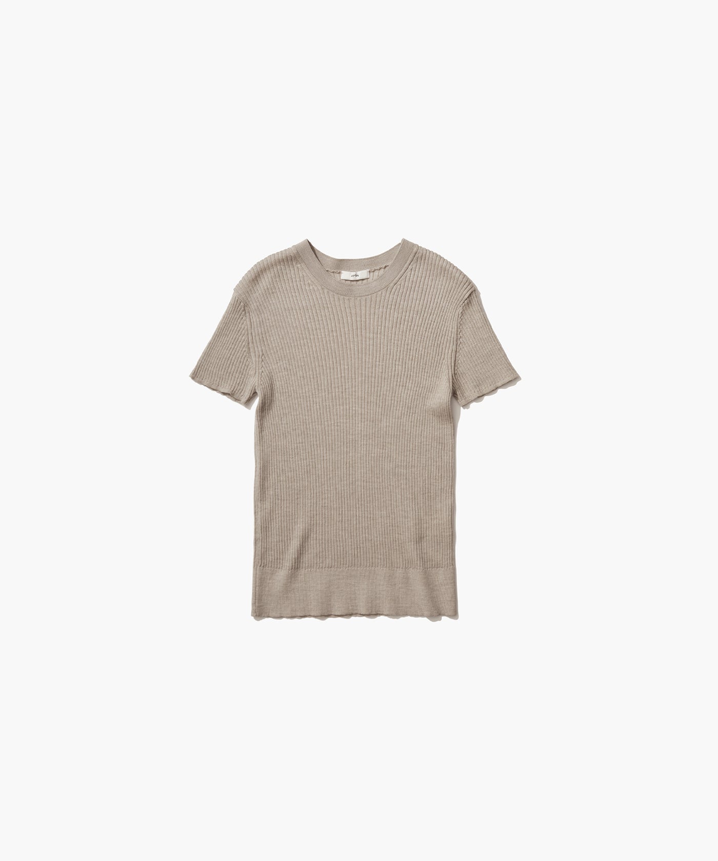 RAMIE WOOL RIB | SHORT SLEEVE SWEATER – ATON | エイトン
