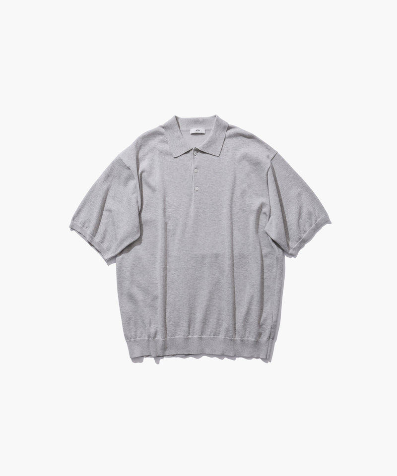 COTTON WASHI KNIT | HALF SLEEVE POLO SWEATER – ATON | エイトン