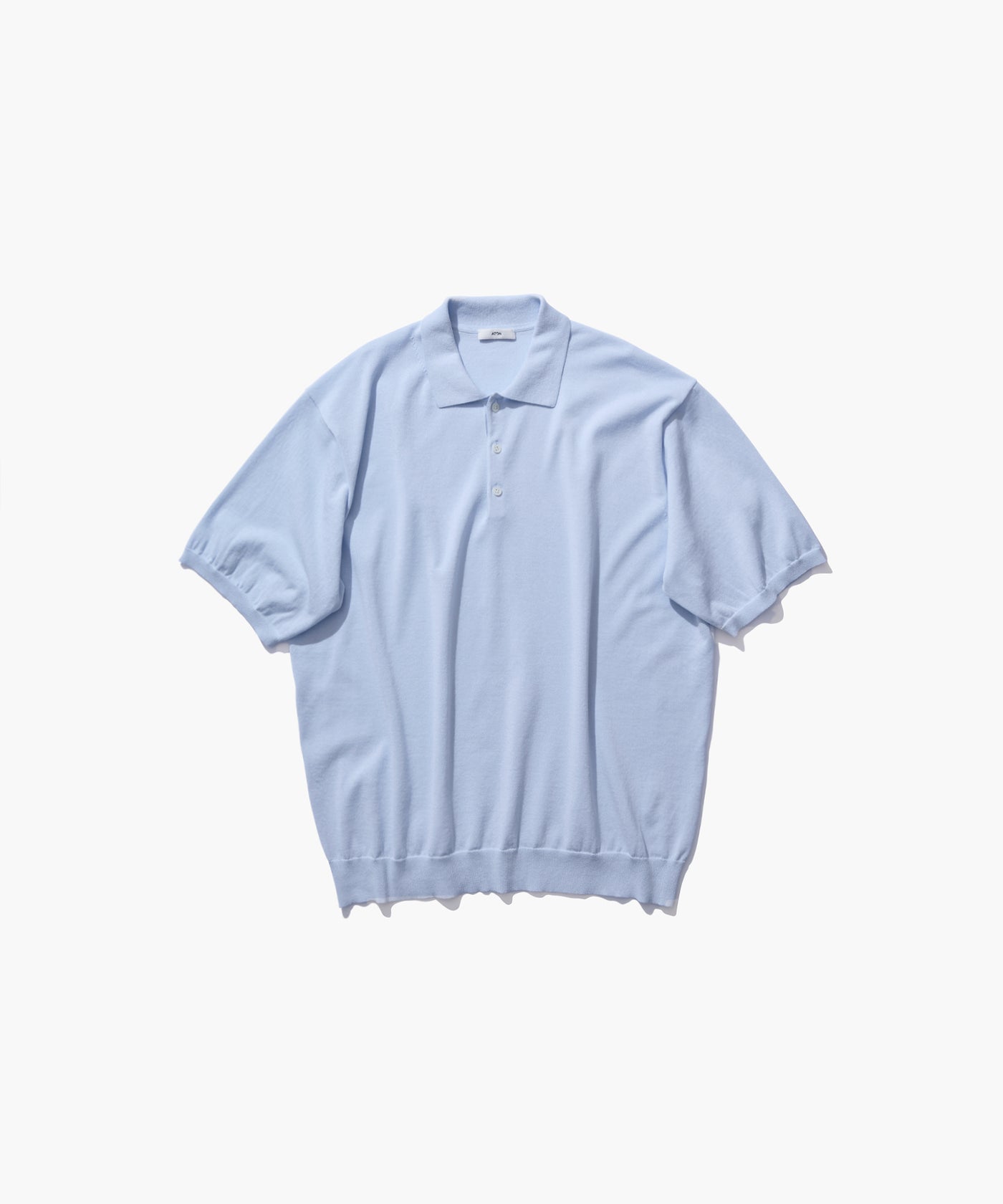 COTTON WASHI KNIT | HALF SLEEVE POLO SWEATER – ATON | エイトン
