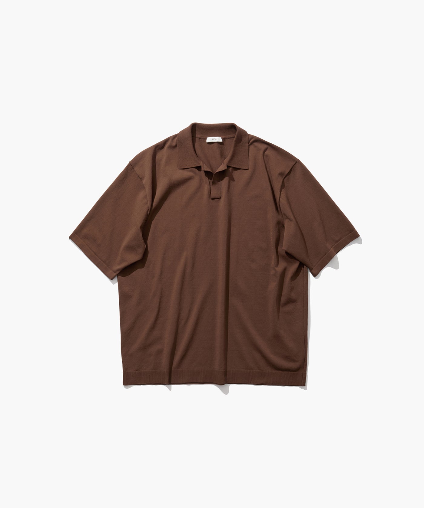 ATON スーパー ライト ウール スキッパー ポロ ニットセーター 02 ATON / エイトン】 SUPER LIGHT WOOL | SKIPPER POLO SWEATER - BEIGE