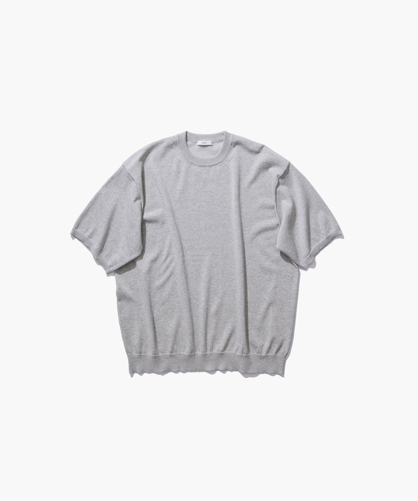 COTTON WASHI KNIT | HALF SLEEVE CREW NECK SWEATER – ATON | エイトン