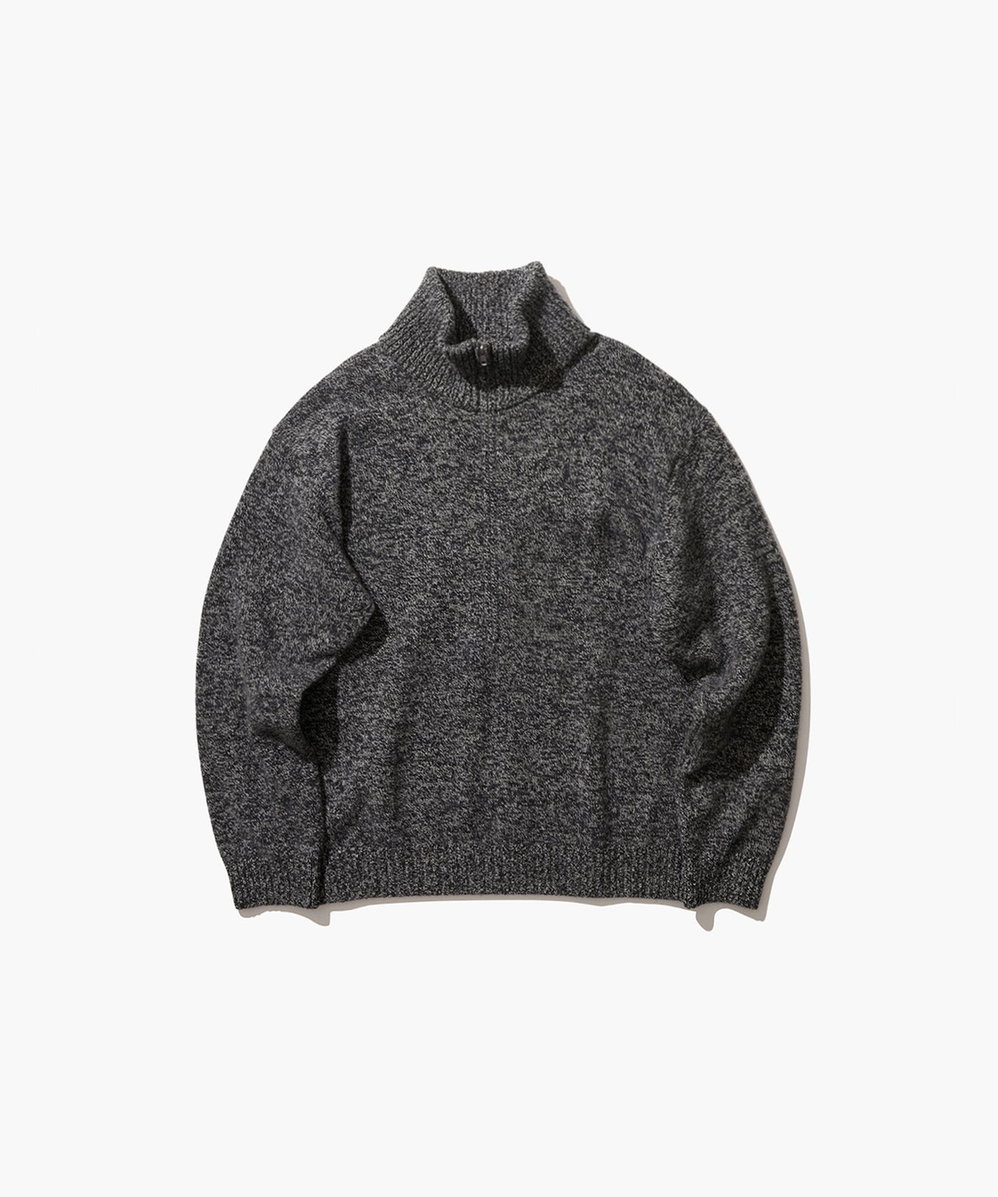【美品】エイトン　ATON　ウールカシミヤ　ハーフジッププルオーバーニット　黒 LAMBS WOOL | HALF ZIP SWEATER – ATON | エイトン