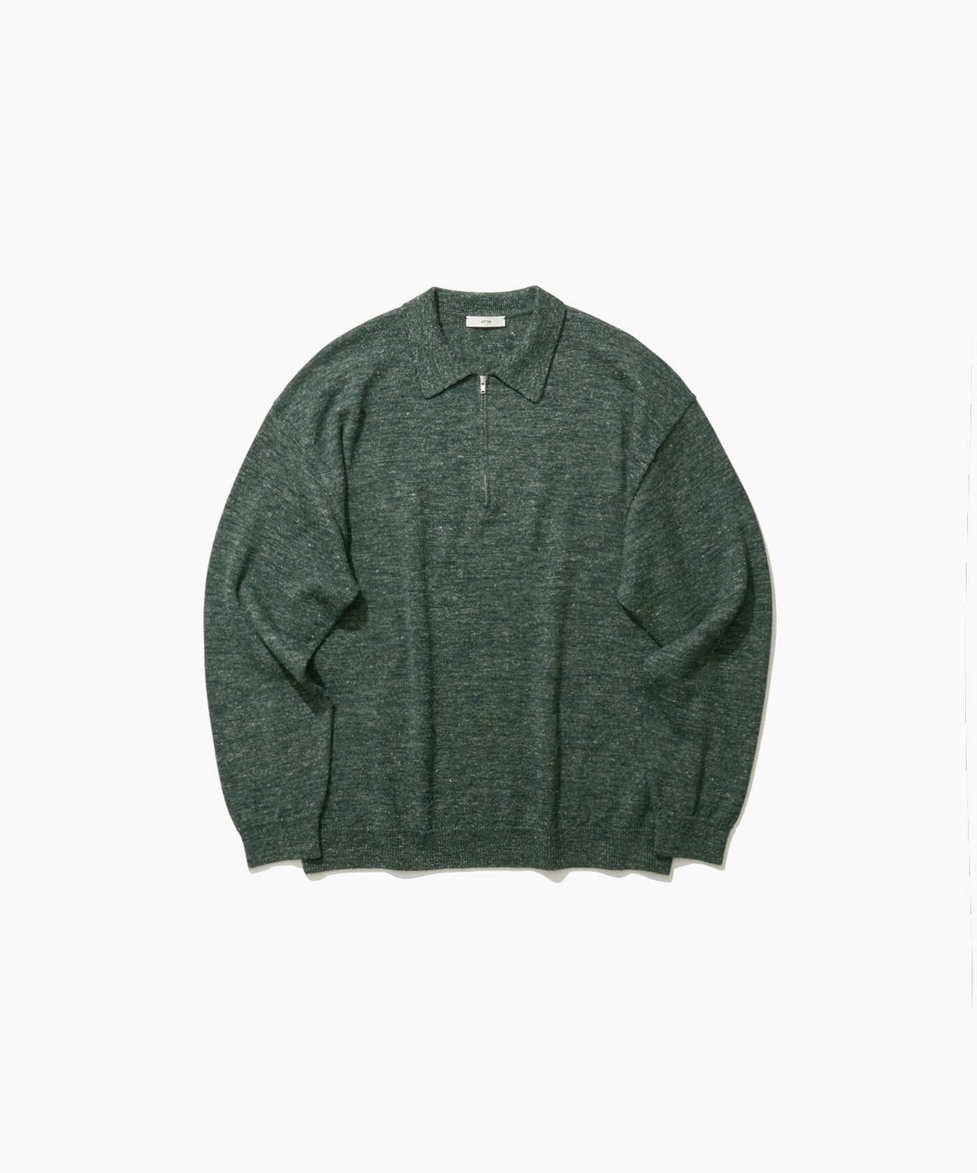 BABY ALPACA LINEN | ZIP-UP POLO SWEATER – ATON | エイトン