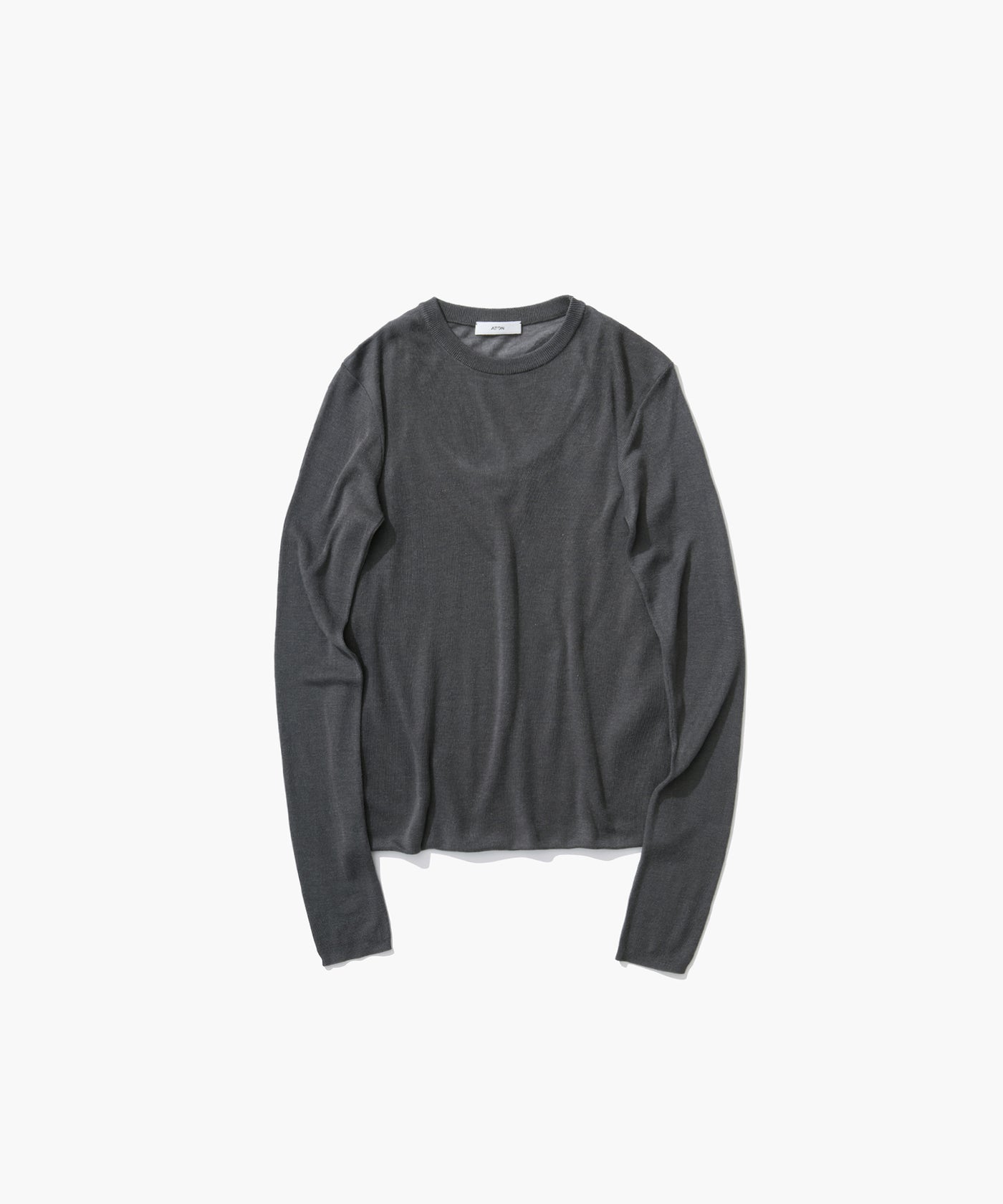 SILK BLENDED CIRCULAR RIB | CREW&TANK LAYERED – ATON | エイトン