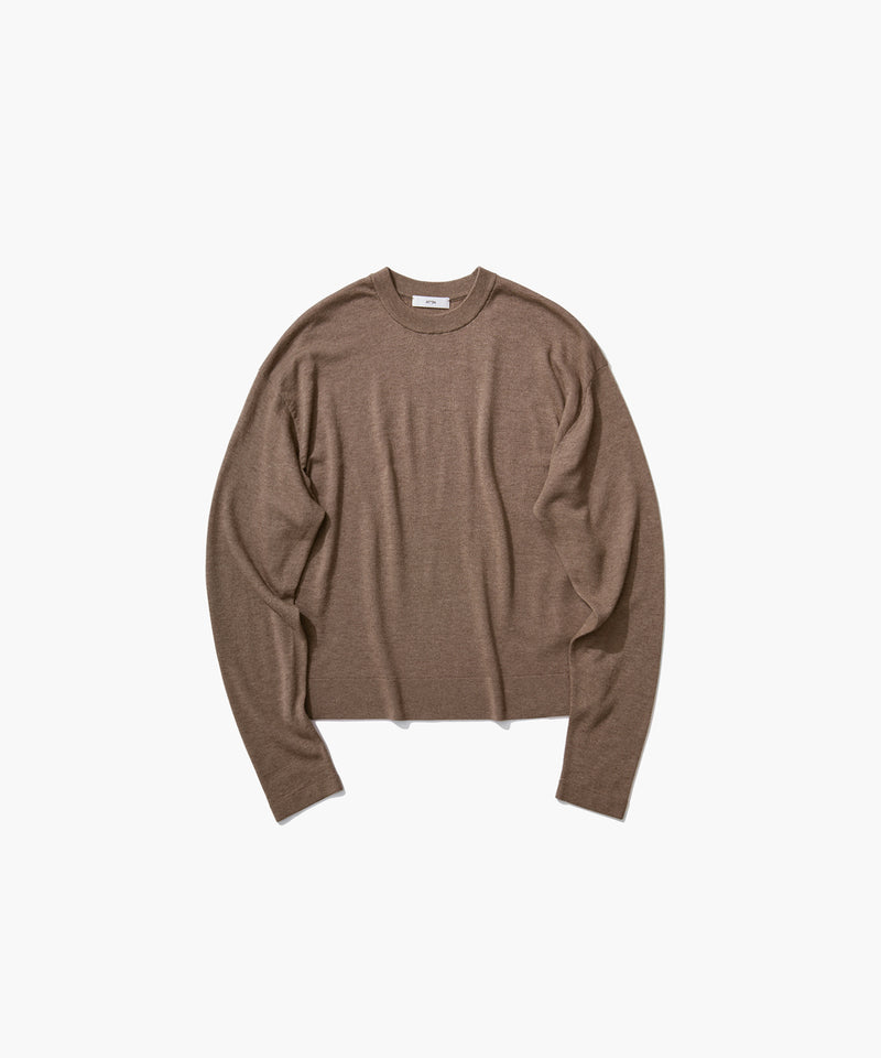 GARMENT DYED CASHMERE SILK | CREWNECK SWEATER – ATON | エイトン
