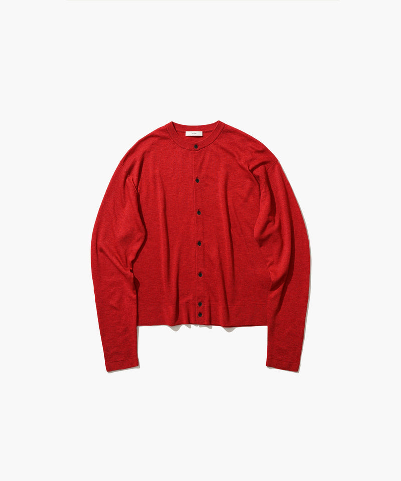 GARMENT DYED CASHMERE SILK | CREWNECK CARDIGAN