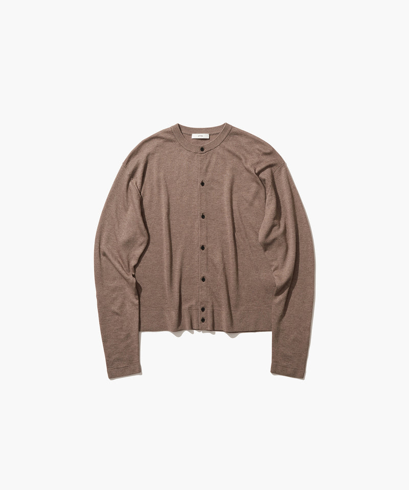 GARMENT DYED CASHMERE SILK | CREWNECK CARDIGAN