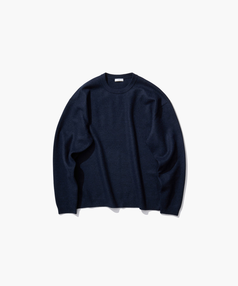 FINE WOOL MELTON | CREWNECK SWEATER – ATON | エイトン