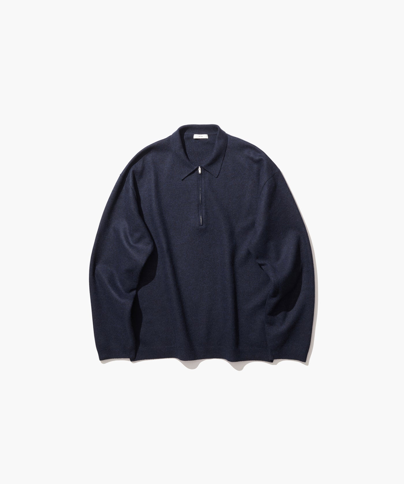 FINE WOOL MELTON | ZIP UP POLO SWEATER – ATON | エイトン