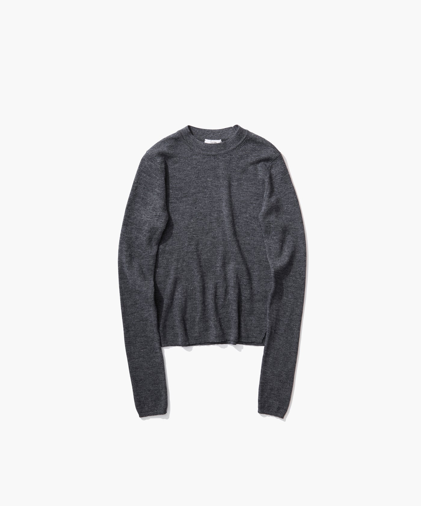 RAMIE WOOL RIB | RIB MOCKNECK SWEATER – ATON | エイトン