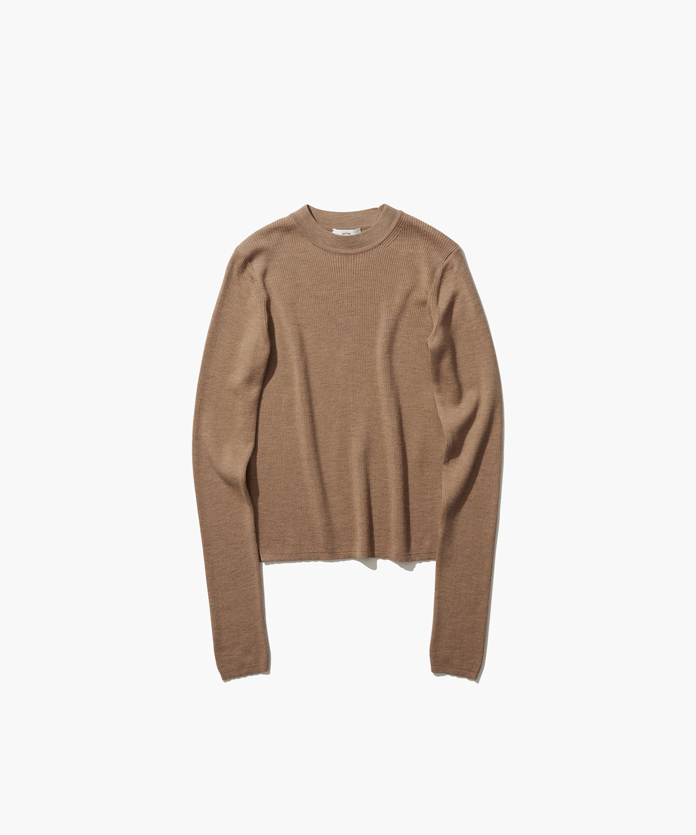 RAMIE WOOL RIB | RIB MOCKNECK SWEATER – ATON | エイトン