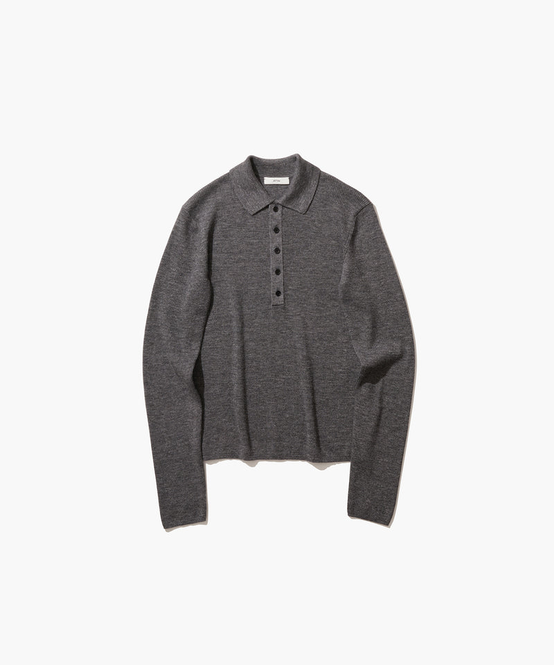 RAMIE WOOL RIB | RIB POLO SWEATER