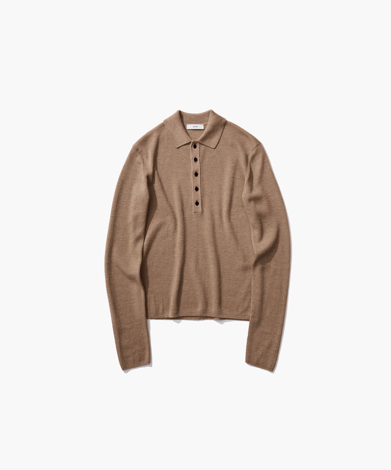 RAMIE WOOL RIB | RIB POLO SWEATER