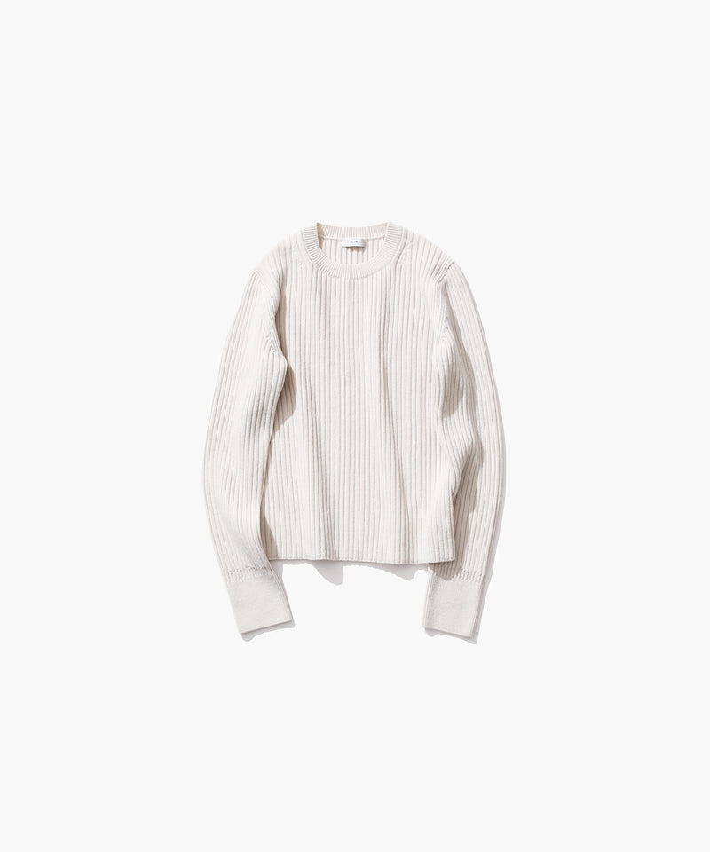 NATURAL DYED WOOL | CREWNECK RIBBED SWEATER