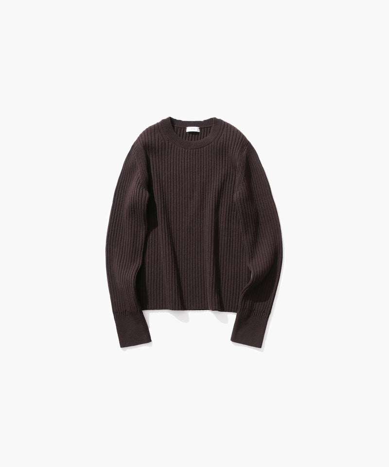 NATURAL DYED WOOL | CREWNECK RIBBED SWEATER