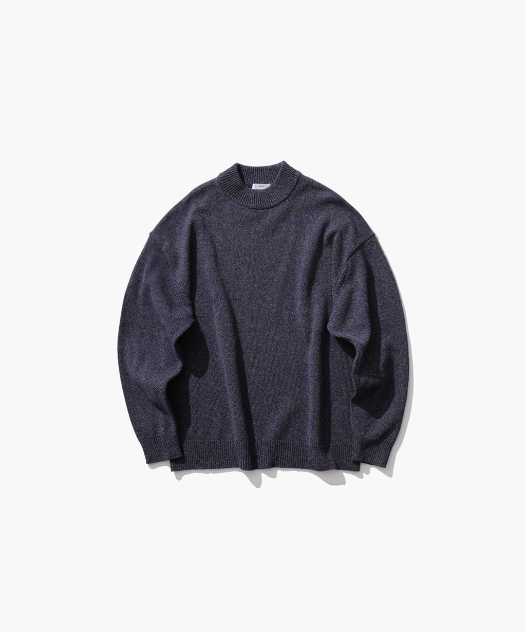 WOOL MOULINE | MOCKNECK SWEATER – ATON | エイトン