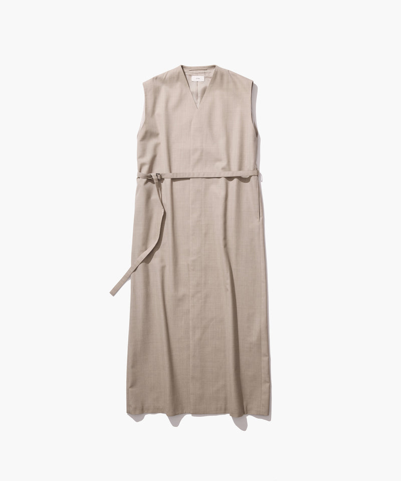 WOOL SILK TWILL | GILET DRESS – ATON | エイトン