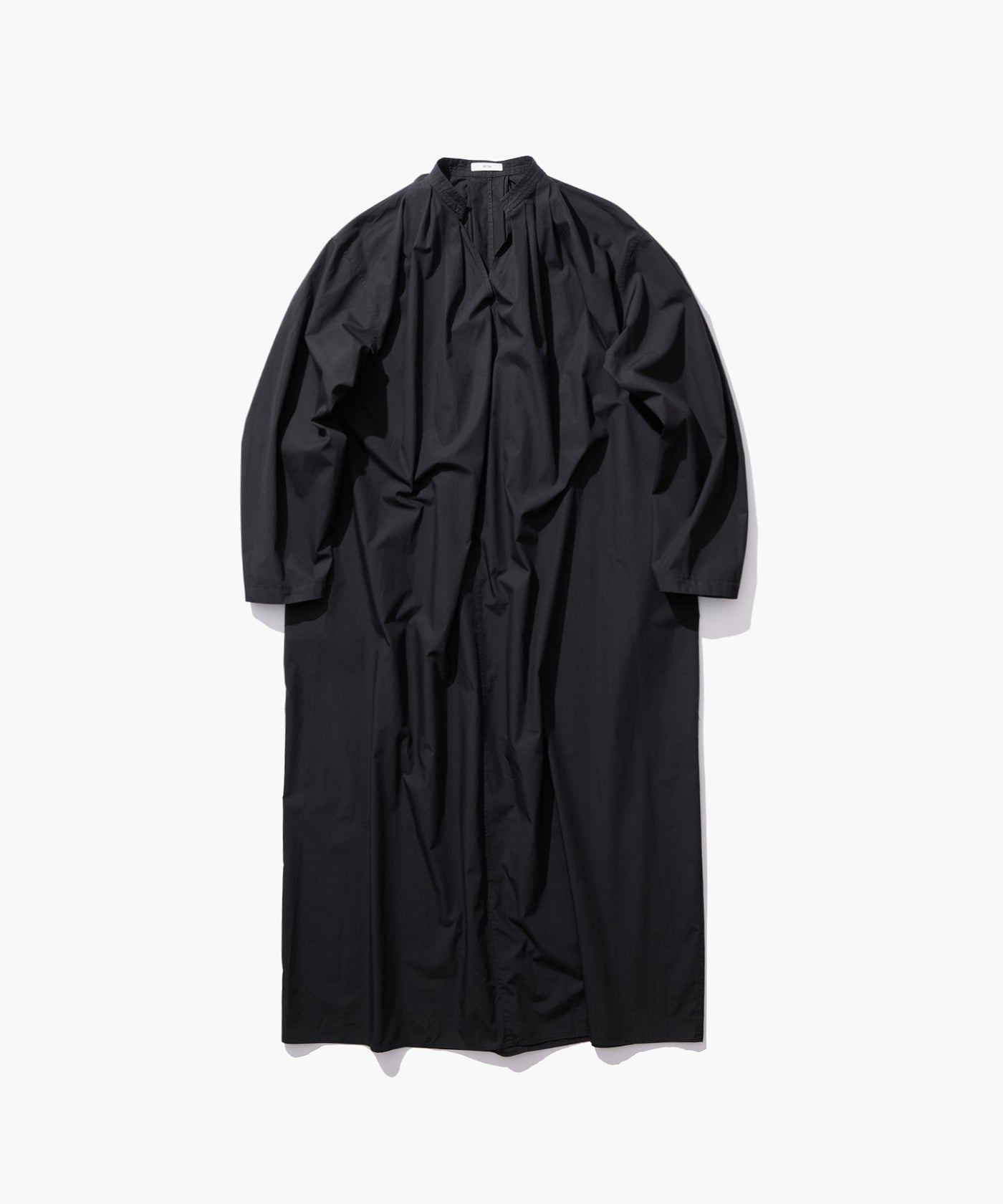 NATURAL DYED COTTON LAWN | TUCKED LONG SLEEVE DRESS – ATON | エイトン