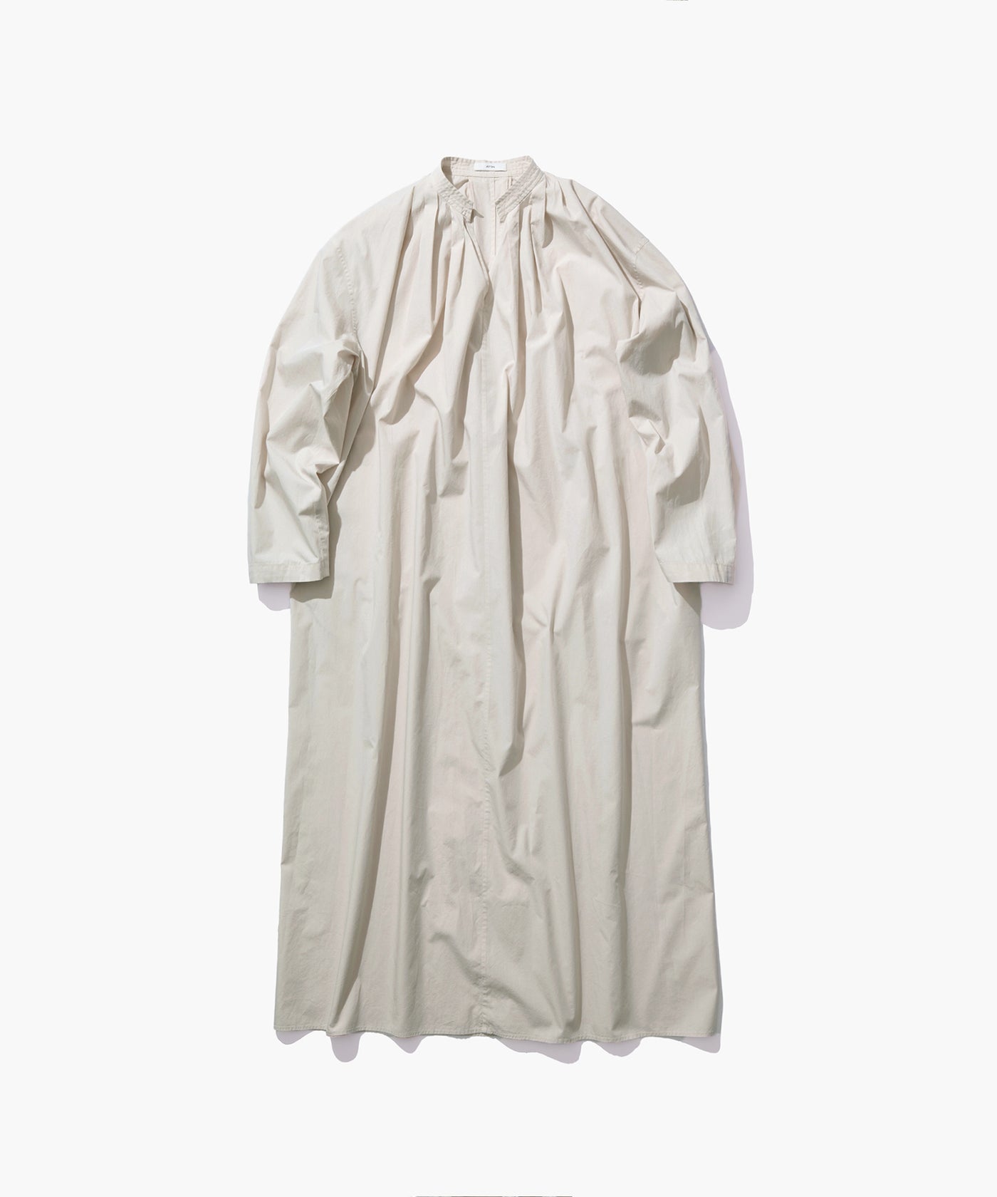 NATURAL DYED COTTON LAWN | TUCKED LONG SLEEVE DRESS – ATON | エイトン