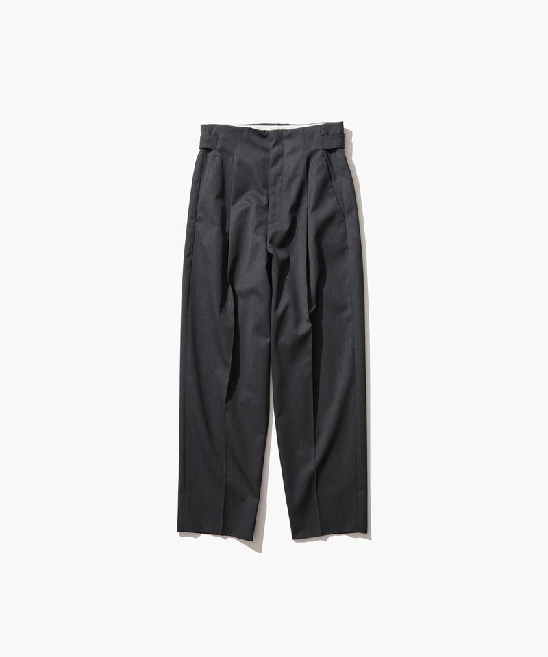 COMPACT WOOL | TAPERED TUCKED PANTS