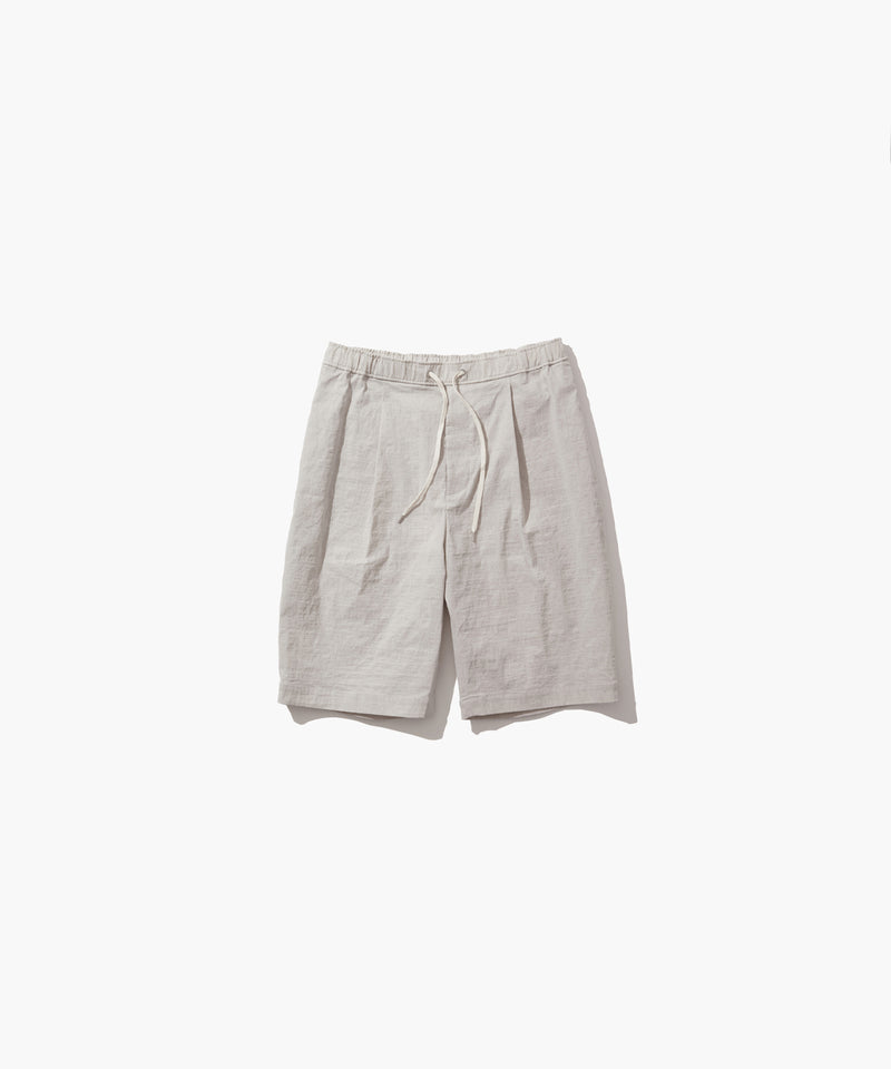 STRETCH NYLON LINEN | WIDE TWO TUCKED SHORTS