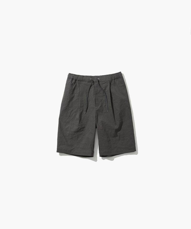 STRETCH NYLON LINEN | WIDE TWO TUCKED SHORTS