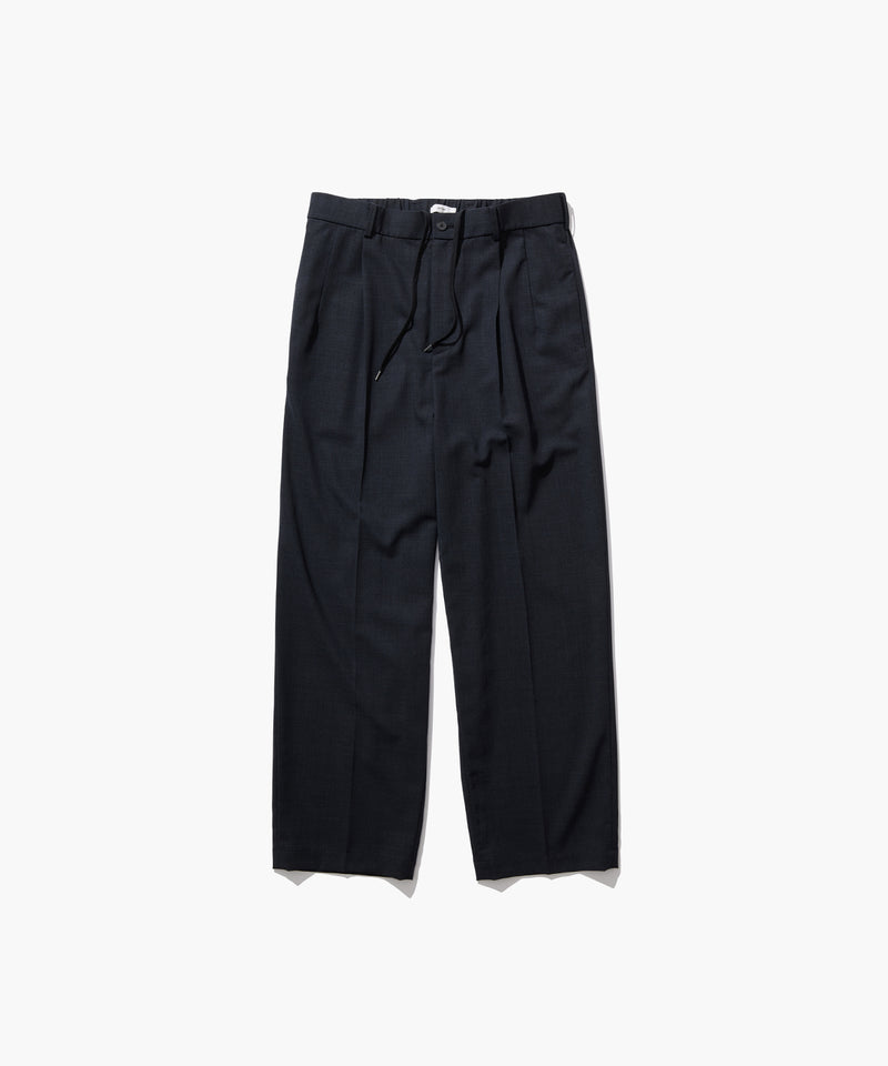 TWIST WOOL GAUZE | TWO TUCKED EASY PANTS – ATON | エイトン