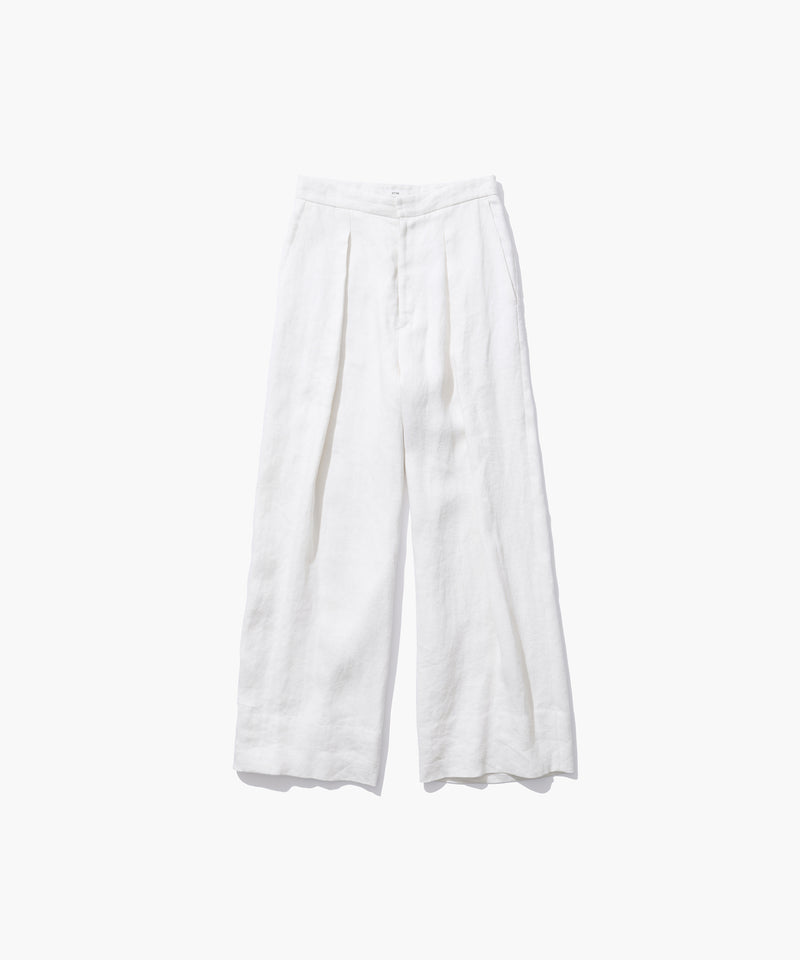 LINEN TWILL | TUCKED EASY PANTS – ATON | エイトン