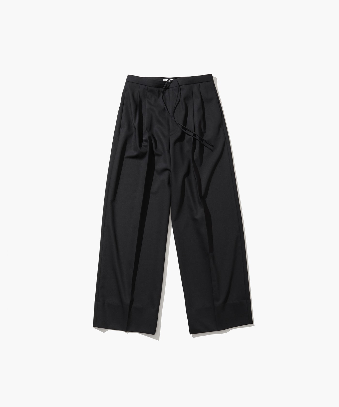 ★THOM BROWNE★ハイウエスト トリミング ヘビー ウール パンツ グレー トロピカルウールパンツ、ドローストリングウエストの