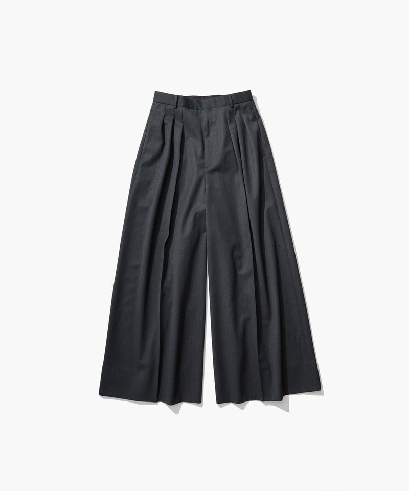 COMPACT WOOL | 3TUCKED WIDE PANTS